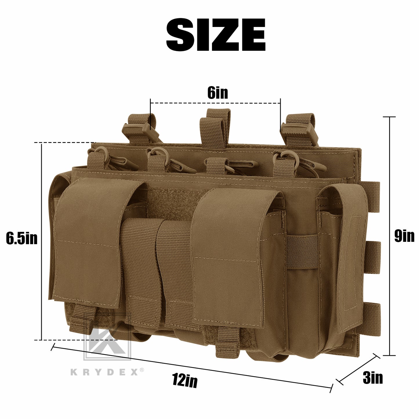 KRYDEX Tactical MF IV Placard 556 & 9mm Magazine Pouch for SCARAB Plate Carrier Vest
