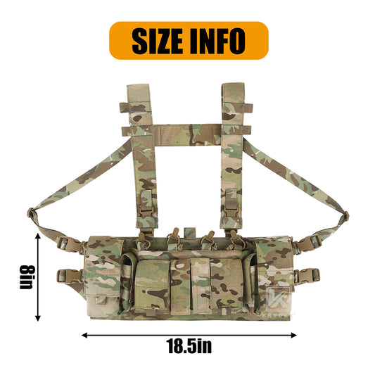 Krydex Tactical Chest Rig UW Gen IV Low Profile Micro Fight Rigs Carrier 556 9mm GP Pouch H Harness