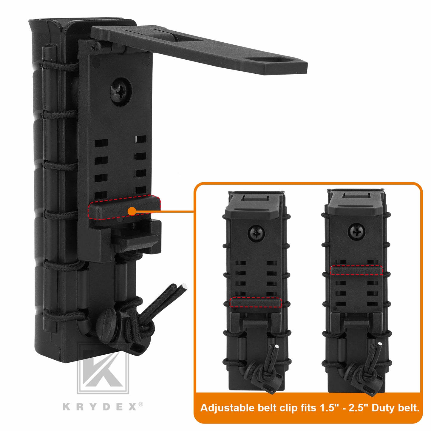 Krydex Baton Holder ASP Sentry Baton Pouch 6.3" - 7.75" - 9.0" - 9.5" Retracted Agent Baton Carry Case 360 Degree Rotating Policy Duty Belt 1.5" - 2.25"