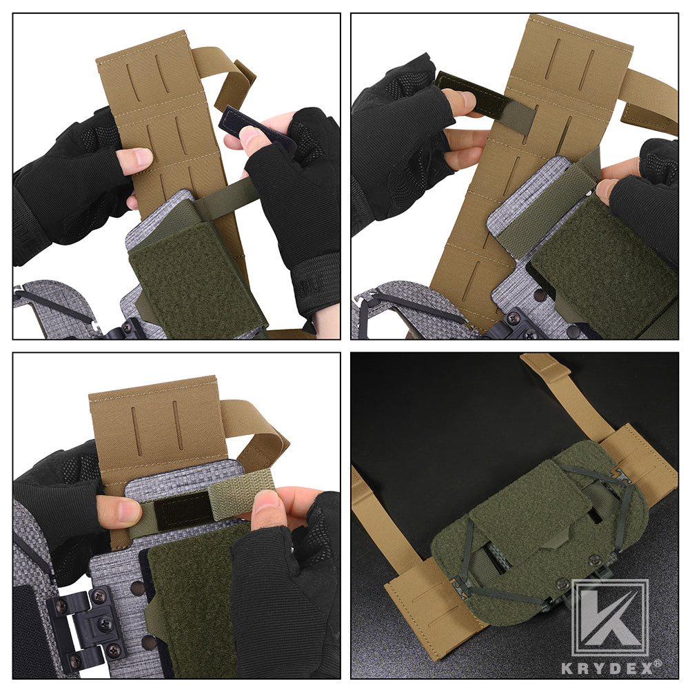 Krydex Tactical Chest Rig MOLLE Panel Front Chest Holder Bridge Phone Mount for D3CR MK3 MK4 UW SOP Rigs
