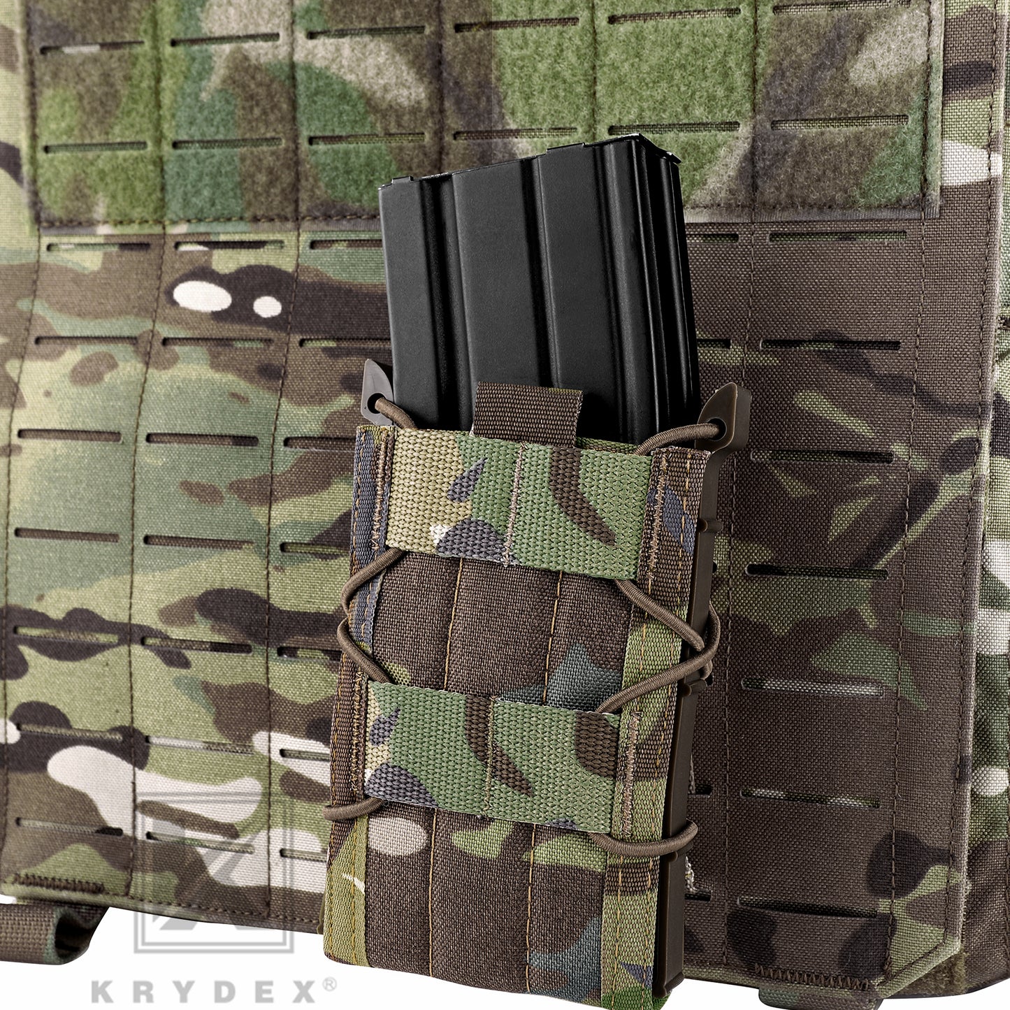 KRYDEX Tactical Modular 5.56 .223 Single Open Top Magazine Pouch Mag Holder