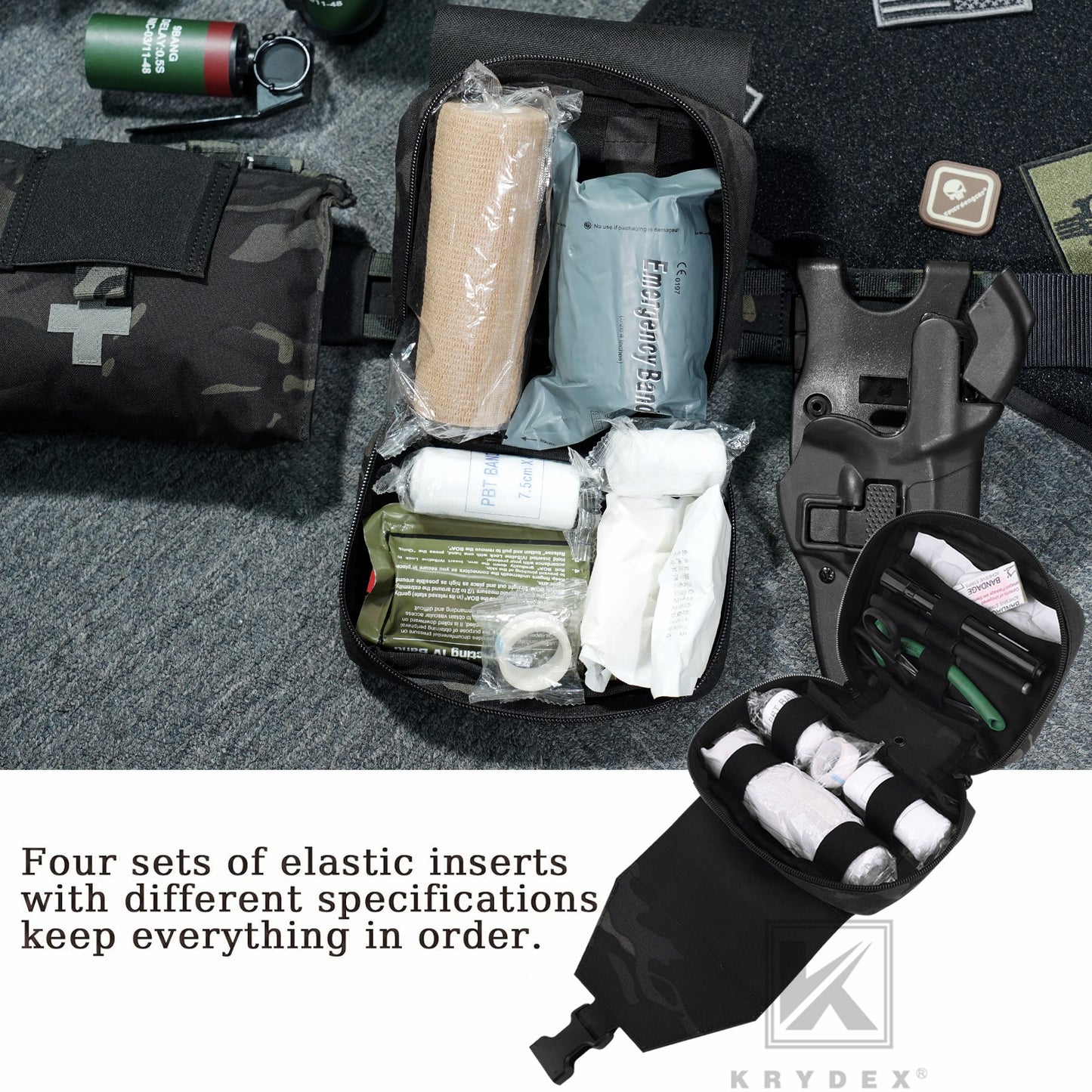 KRYDEX Rip Away IFAK Pouch Medic EMT First Aid Trauma Kit Bag BELT / MOLLE