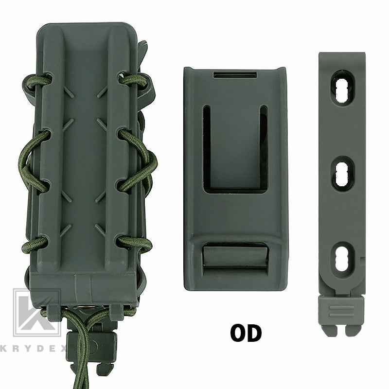 KRYDEX Tactical 9mm Pistol Mag Pouch MOLLE/Belt Clip Magazine Carrier Hard Shell