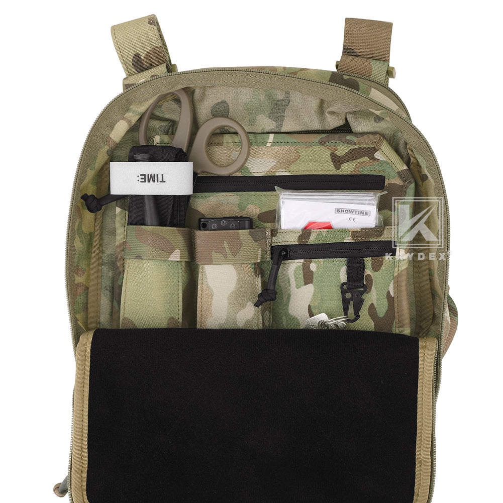 Krydex Tactical Hook Backed Organizer Panel Admin Insert EDC Pouch for Backpack Range Bag Accessory organizer Outdoor survival gear panel