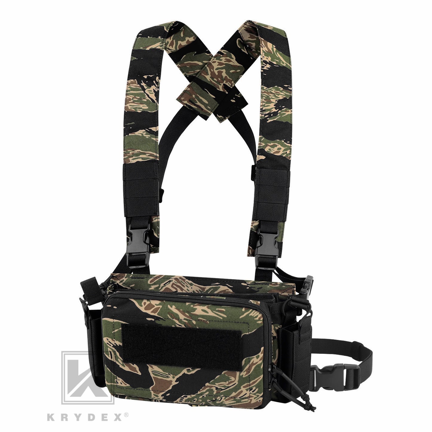 KRYDEX Tactical D3CR Chest Rig 5.56 7.62 Rifle Pistol Mag Pouch Placard Carrier with D3 Flatpack Tactical Backpack