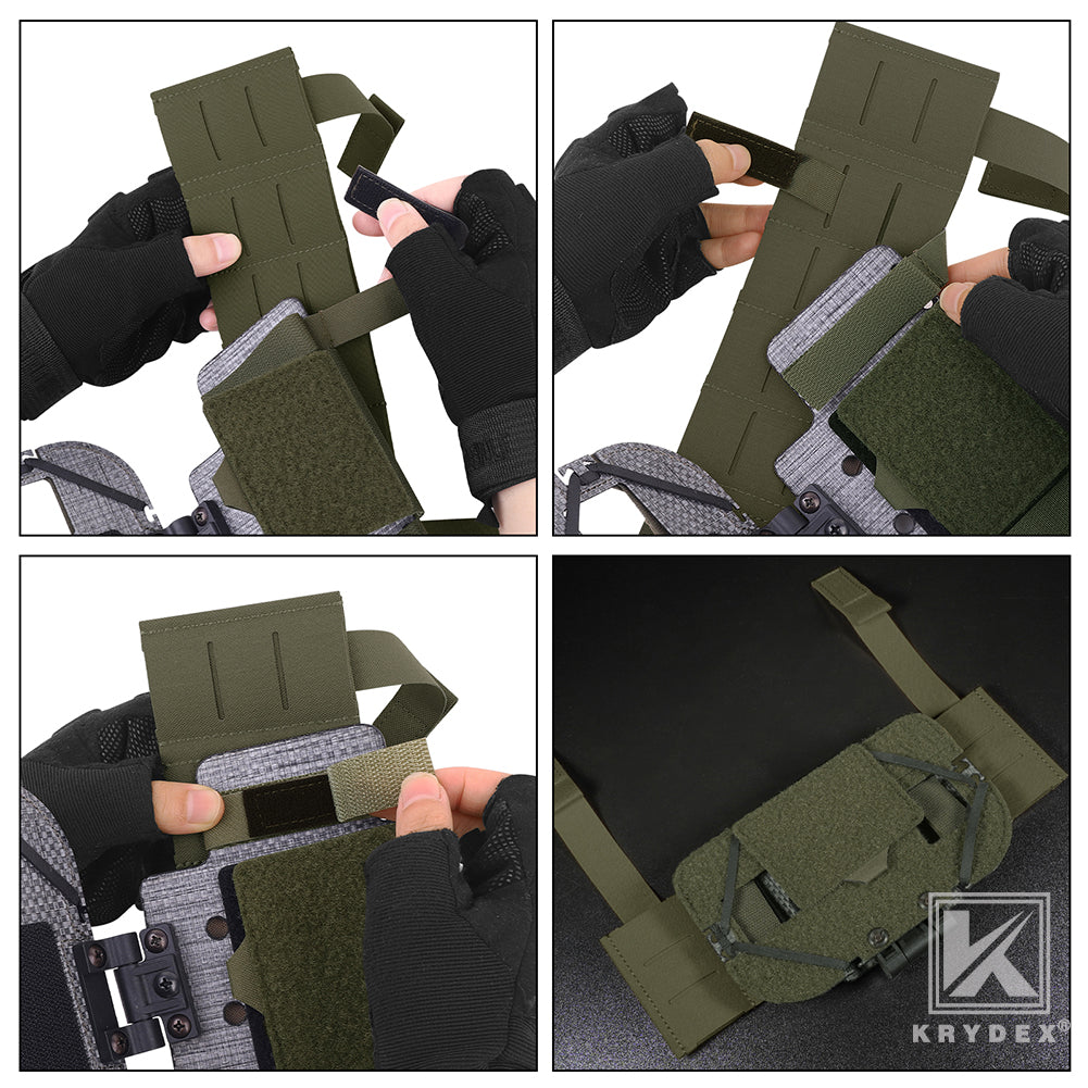 Krydex Tactical Chest Rig MOLLE Panel Front Chest Holder Bridge Phone Mount for D3CR MK3 MK4 UW SOP Rigs