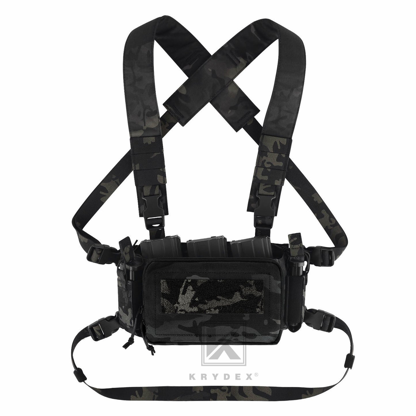 KRYDEX Tactical D3CR Chest Rig 5.56 7.62 Rifle Pistol Mag Pouch Placard Carrier with D3 Flatpack Tactical Backpack