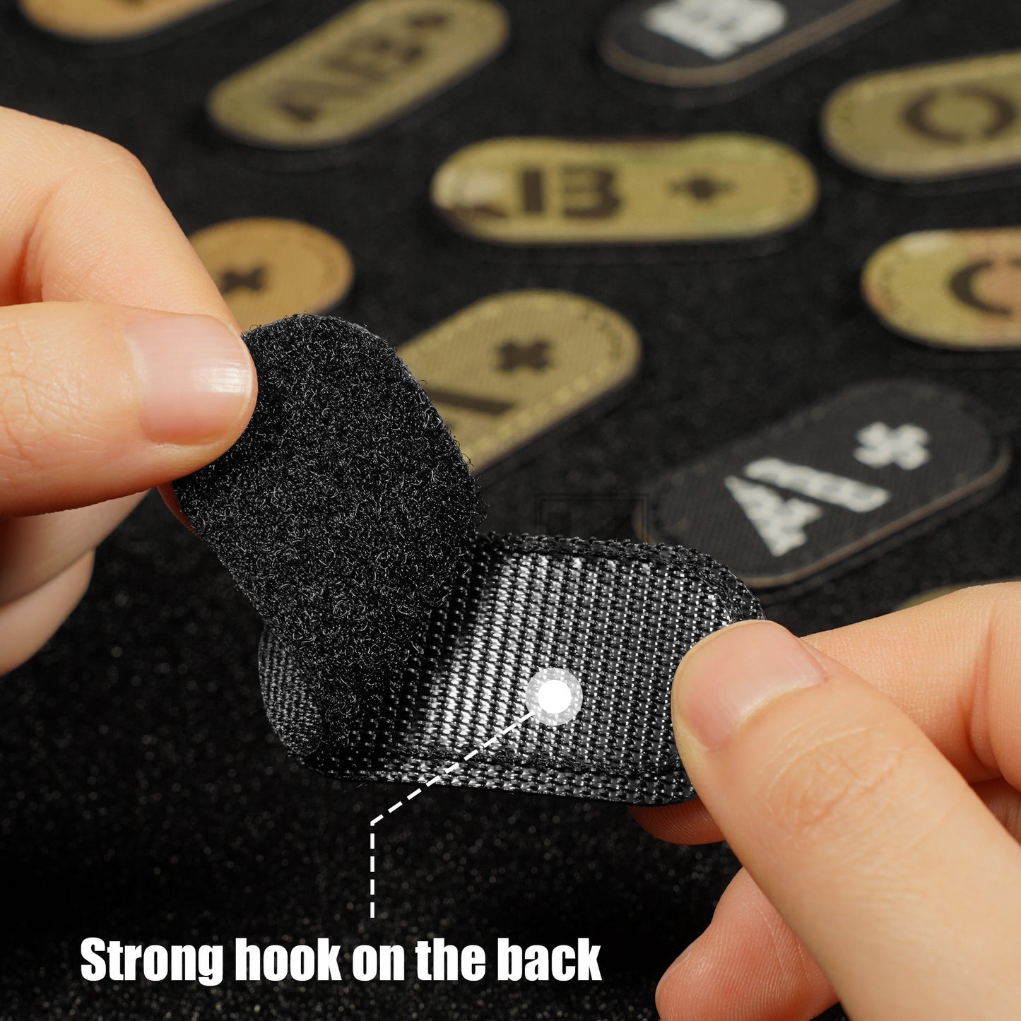 Krydex 4pcs AB+ POS Blood Type Patches Tactical Reflective Hook & Loop Badge First Aid Emergency IFAK Trauma Patch 2x1 In.