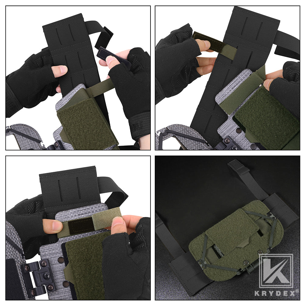 Krydex Tactical Chest Rig MOLLE Panel Front Chest Holder Bridge Phone Mount for D3CR MK3 MK4 UW SOP Rigs