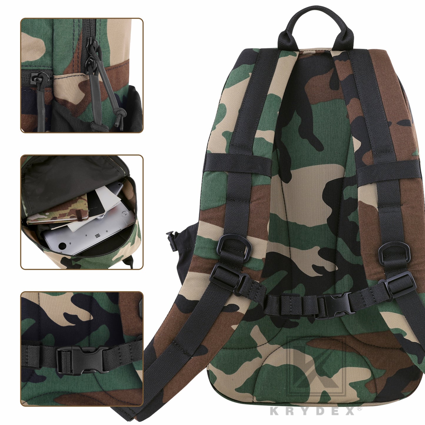 KRYDEX 14L Tactical Daypack Outdoor EDC Backpack Travel Lightweight Waterproof