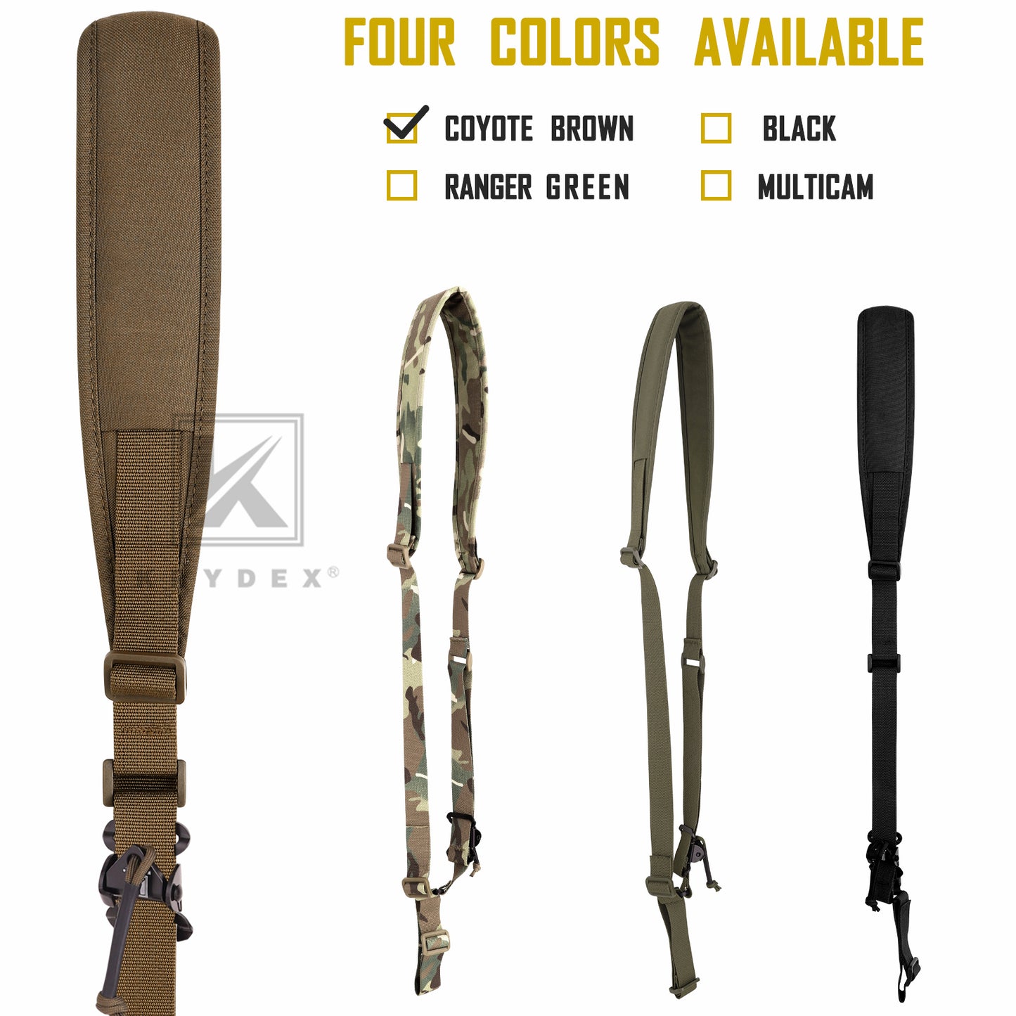 KRYDEX Tactical Rifle Single Point Sling Padded Modular Sub Gun Shoulder Strap Slingster Rapid Adjust