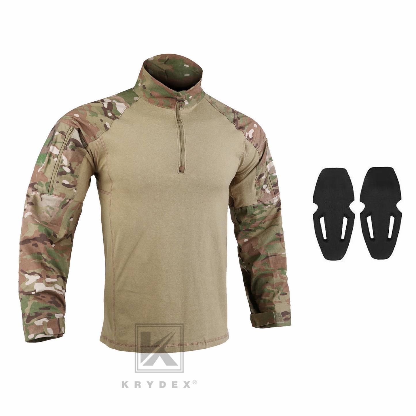 Krydex Tactical Men’s Combat Shirts with Elbow Pads Uniform