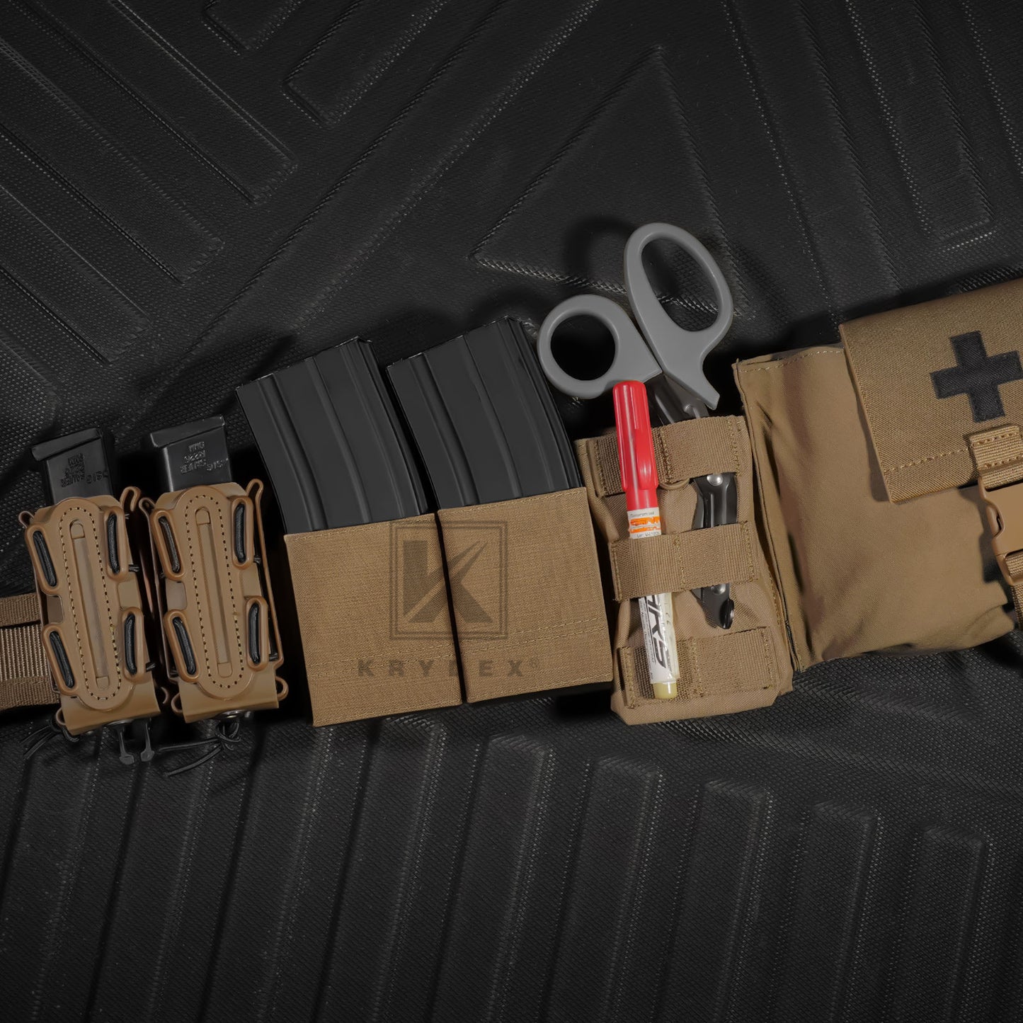 Krydex Tactical 5.56 Double Magazine Pouch M4 Mag Holder Duty Belt & Molle Compatible