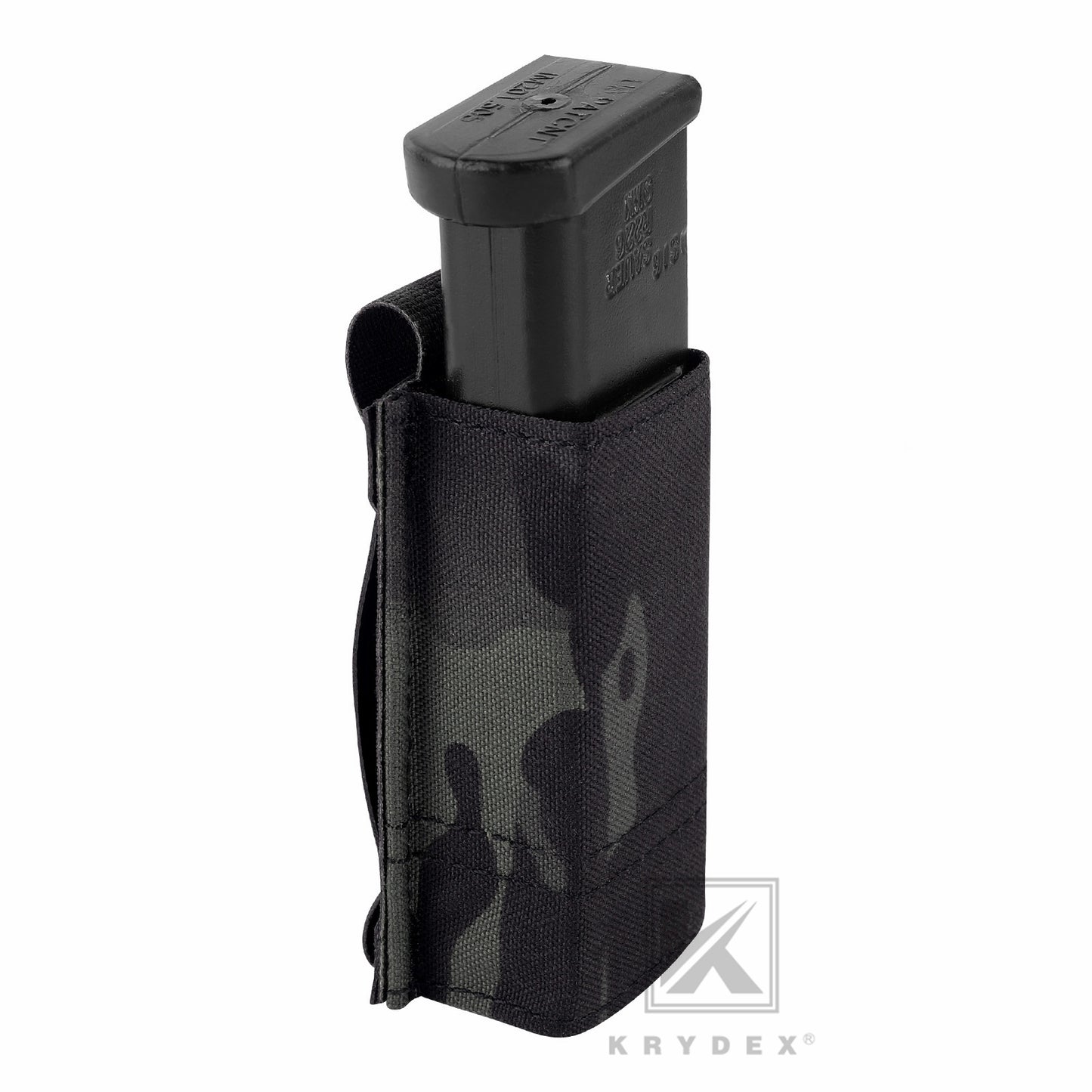 KRYDEX Tactical 9mm Single Pistol Magazine Pouch Mag Holder Duty Belt MOLLE Compatible