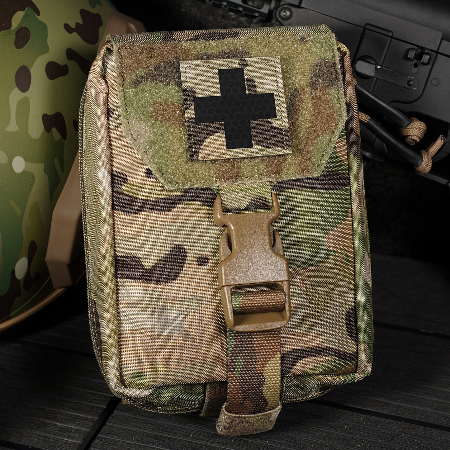 Krydex 2pcs Medical Cross Patches First Aid MED Badge Emergency IFAK Trauma Reflective Patch 2x2 In.