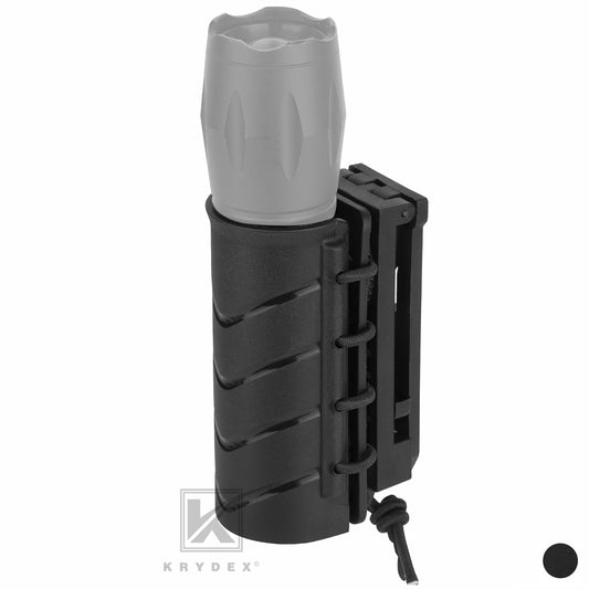Krydex Flashlight Holder Rigid Torch Holster Tactical Light Carry Case Pouch 360 Rotating Police Duty Belt