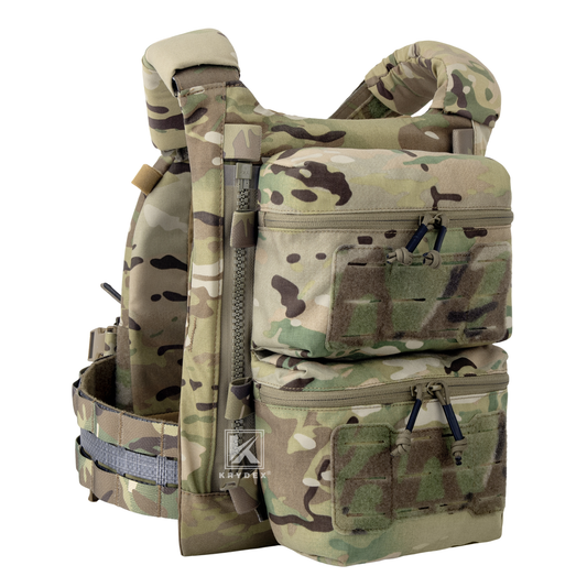 Krydex Tactical Back Panel Double Pouch Assault Zip On Modular Backpack for V5 vest