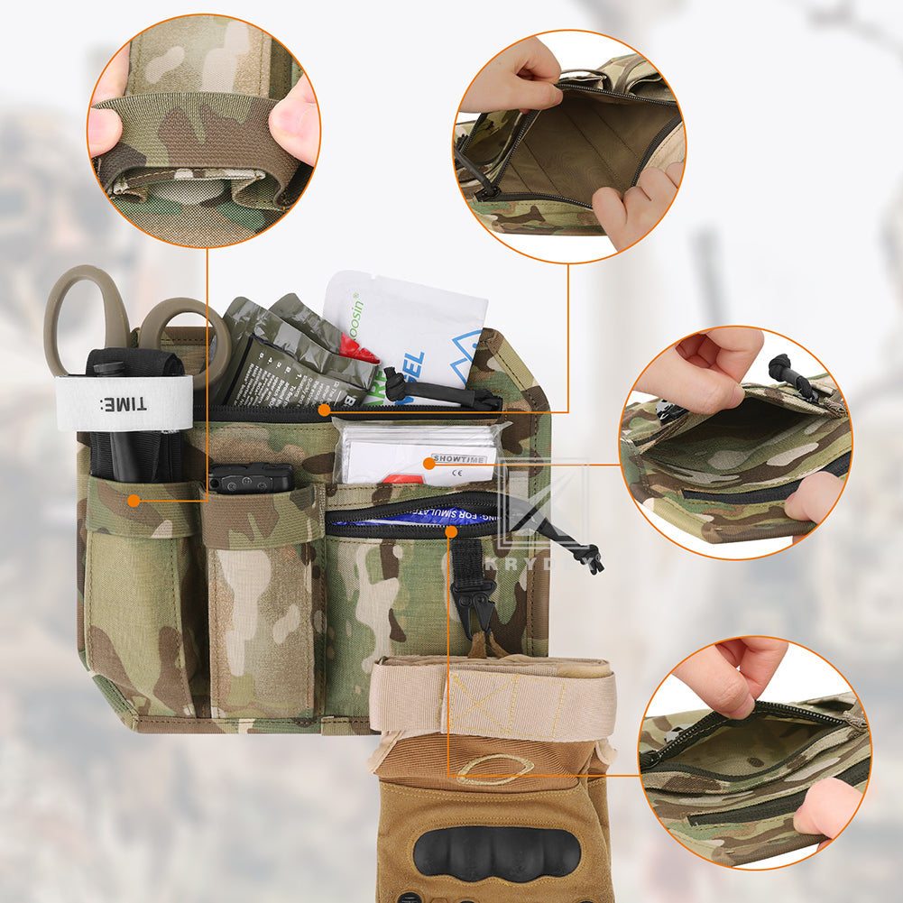 Krydex Tactical Hook Backed Organizer Panel Admin Insert EDC Pouch for Backpack Range Bag Accessory organizer Outdoor survival gear panel