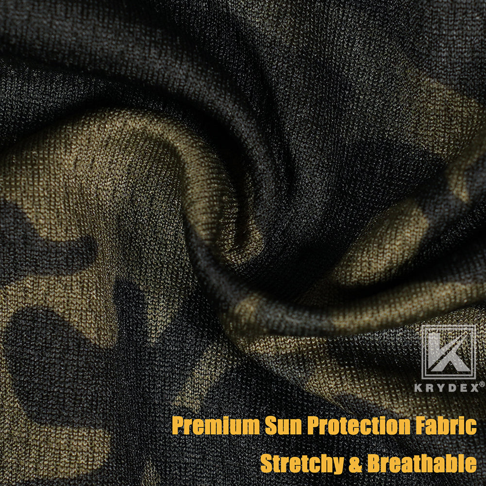 Krydex Tactical Face Mask Balaclava Camouflage Full Head Wrap Quick Dry Neck Gaiter UV Protection Hood for Motorcycle Cycling Hiking Hunting