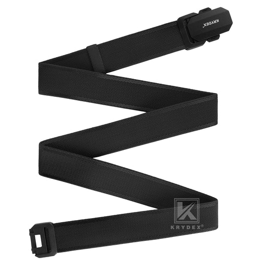 Krydex Tactical Belt Slim Profile Buckle Stretch Nylon Rigger Belt with Quick Release Buckle Heavy Duty for Work EDC Outdoor Duty Belt Jeans Chino Belt