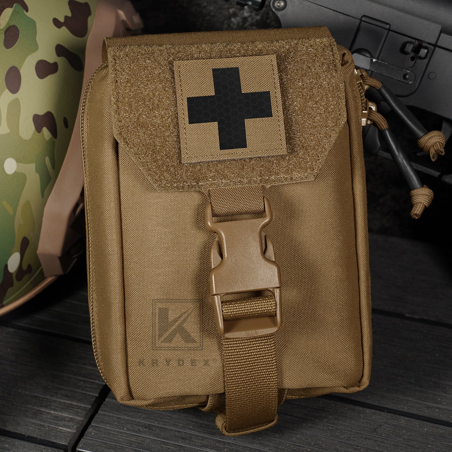 Krydex 2pcs Medical Cross Patches First Aid MED Badge Emergency IFAK Trauma Reflective Patch 2x2 In.