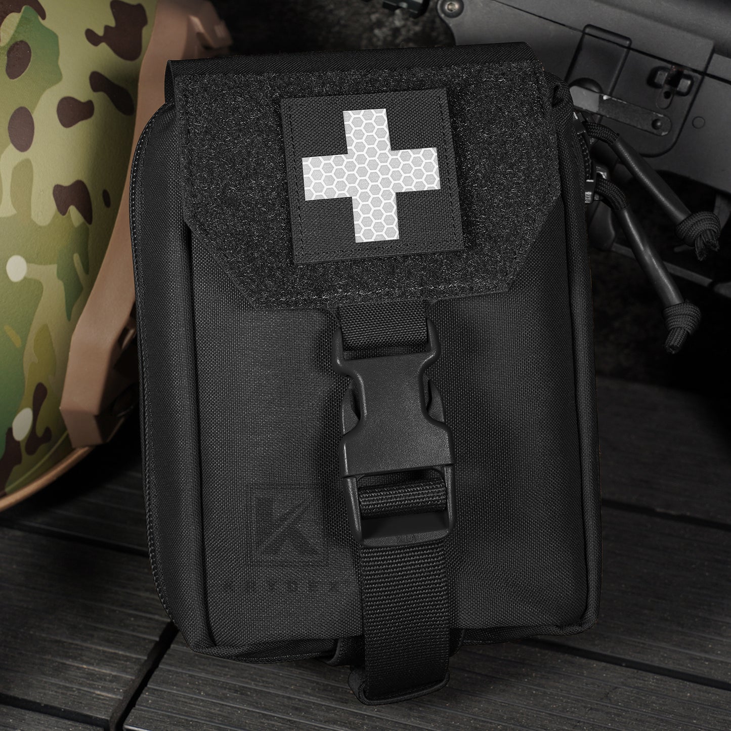Krydex 2pcs Medical Cross Patches First Aid MED Badge Emergency IFAK Trauma Reflective Patch 2x2 In.