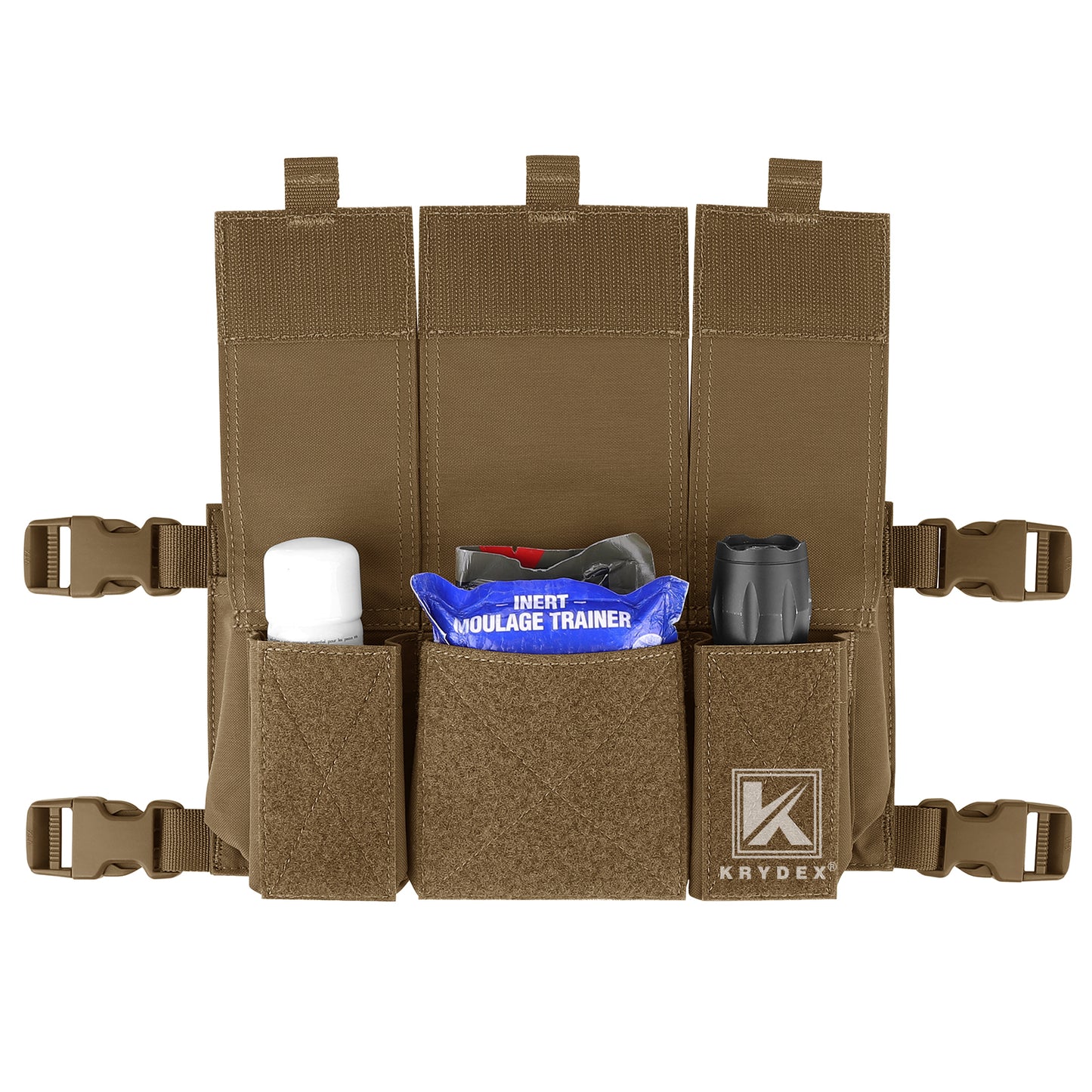 Krydex Tactical Triple 556 Magazine Pouch Placard 3x GP Pouches Detachable Mag Holders for Chest Rig and Vest