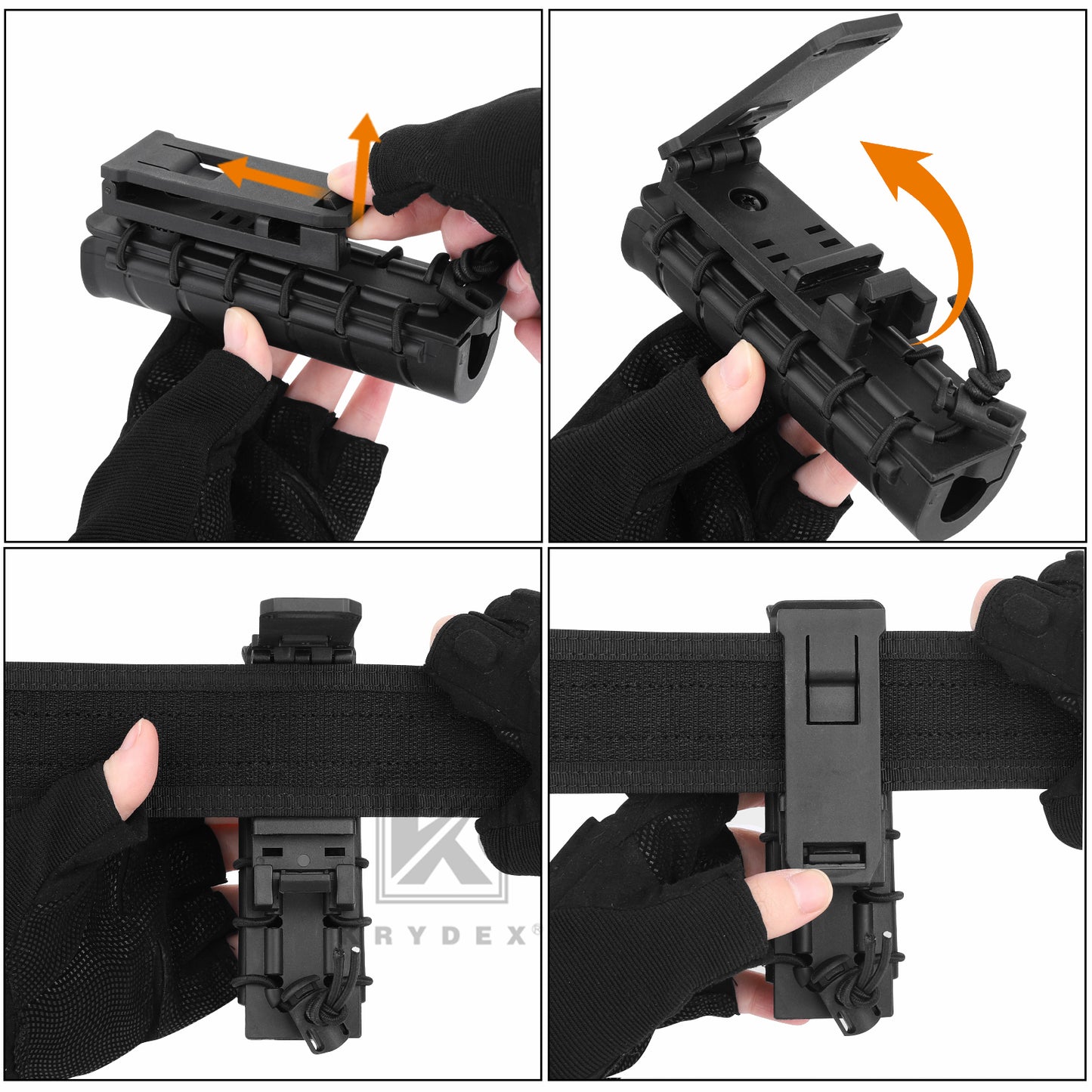 Krydex Baton Holder ASP Sentry Baton Pouch 6.3" - 7.75" - 9.0" - 9.5" Retracted Agent Baton Carry Case 360 Degree Rotating Policy Duty Belt 1.5" - 2.25"