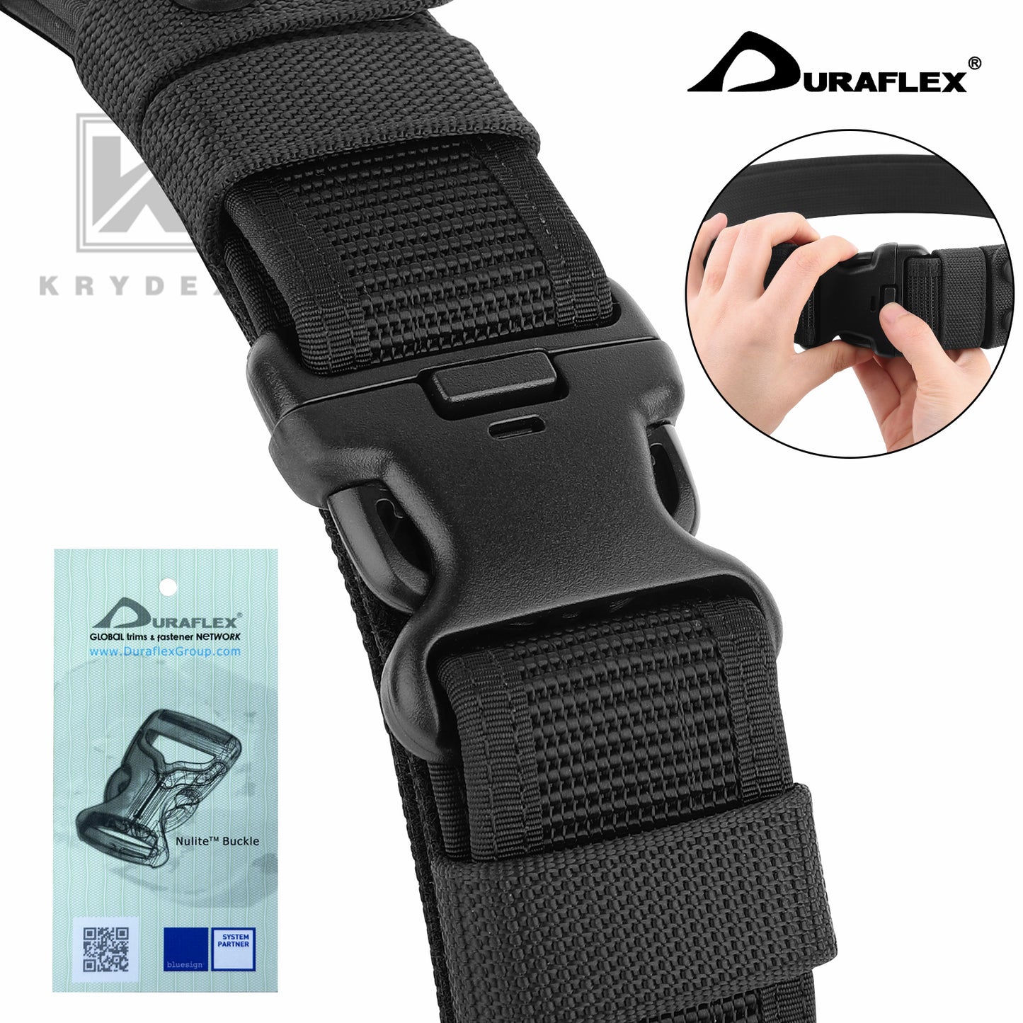 Krydex Police Duty Belt 2" Law Enforcement Officer Nylon Outer 1.5" Inner Belt + 6 Keepers