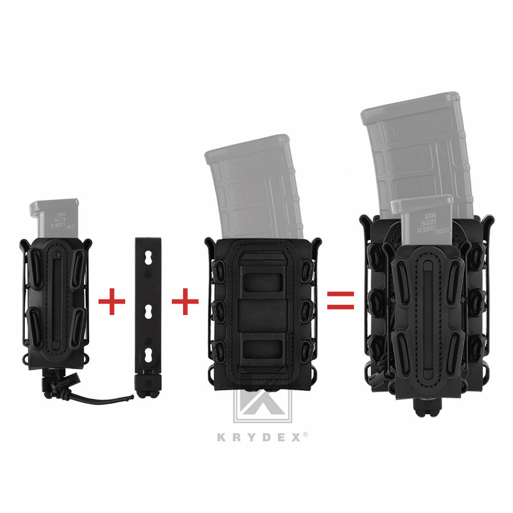 KRYDEX Soft Shell Magazine Pouch for 5.56mm 7.62mm & 9mm Pistol Mag Molle Clip