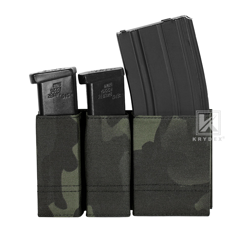 Krydex Tactical Double 9mm & 5.56 Magazine Pouch Mag Holder Duty Belt & Molle Compatible