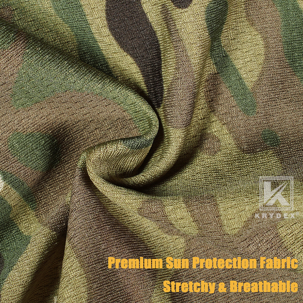 Krydex Tactical Face Mask Balaclava Camouflage Full Head Wrap Quick Dry Neck Gaiter UV Protection Hood for Motorcycle Cycling Hiking Hunting