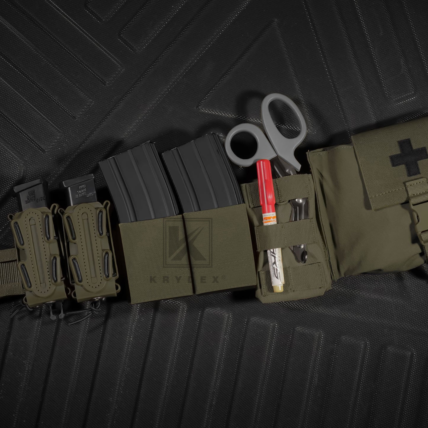 Krydex Tactical 5.56 Double Magazine Pouch M4 Mag Holder Duty Belt & Molle Compatible