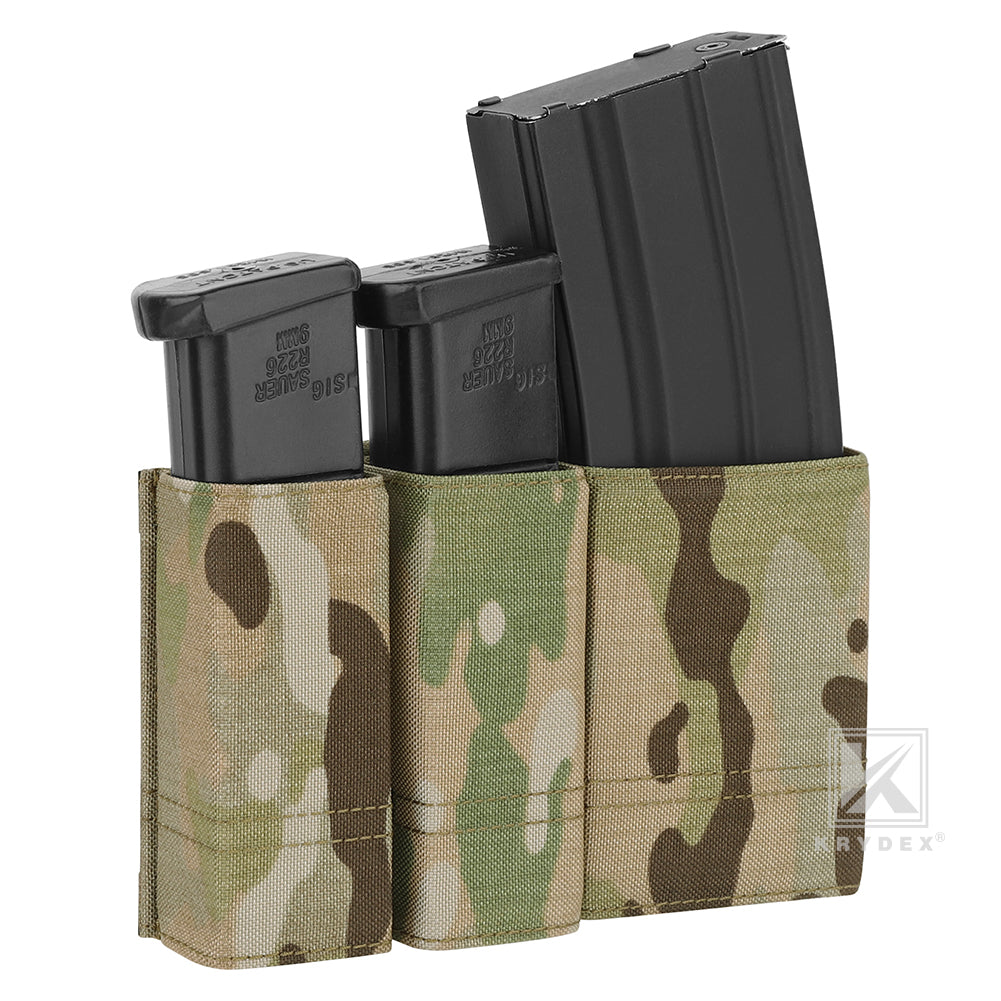 Krydex Tactical Double 9mm & 5.56 Magazine Pouch Mag Holder Duty Belt & Molle Compatible