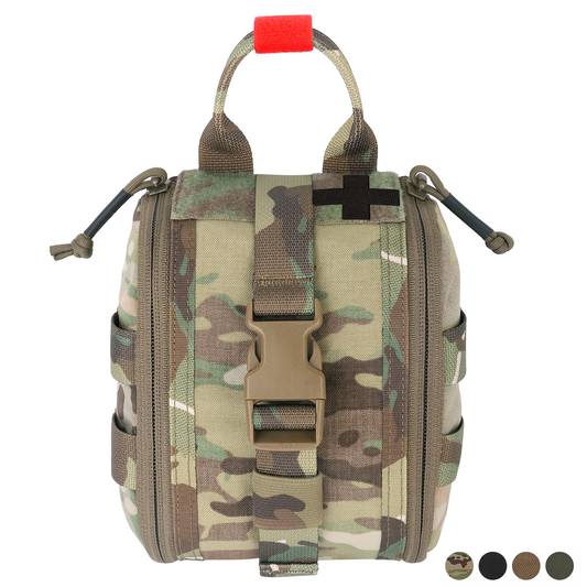 Krydex Tactical Tear Off Medical Pouch IFAK EMT Trauma Kit Pouch Rip Away First Aid Organizer MOLLE / Belt Compatible