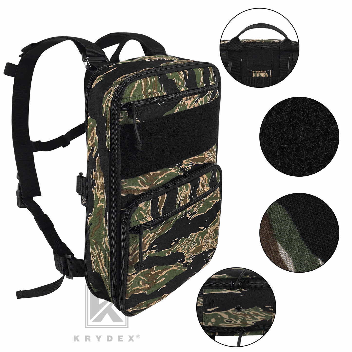 KRYDEX Tactical D3CR Chest Rig 5.56 7.62 Rifle Pistol Mag Pouch Placard Carrier with D3 Flatpack Tactical Backpack