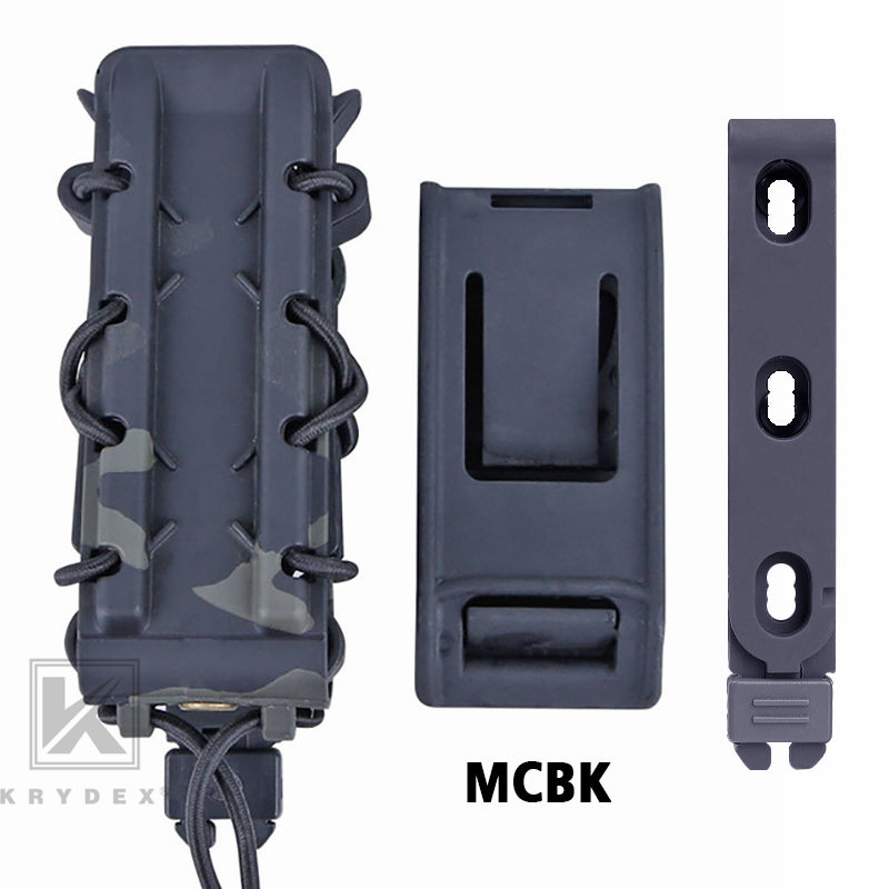 KRYDEX Tactical 9mm Pistol Mag Pouch MOLLE/Belt Clip Magazine Carrier Hard Shell