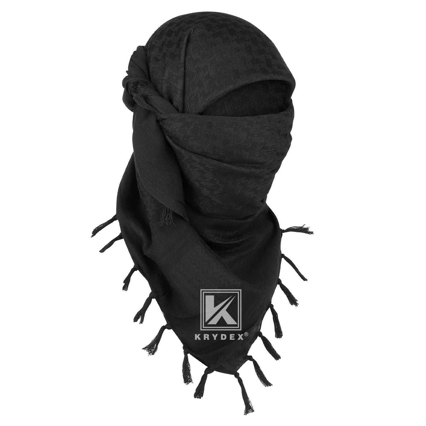 Krydex Tactical Scarf Headwrap Facecover Cotton Shemagh Breathable Balaclava Face Mask Neck Gaiter 43” x 43”