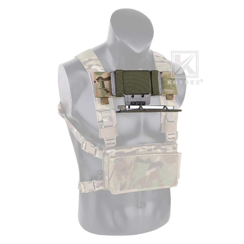 Krydex Tactical Chest Rig MOLLE Panel Front Chest Holder Bridge Phone Mount for D3CR MK3 MK4 UW SOP Rigs