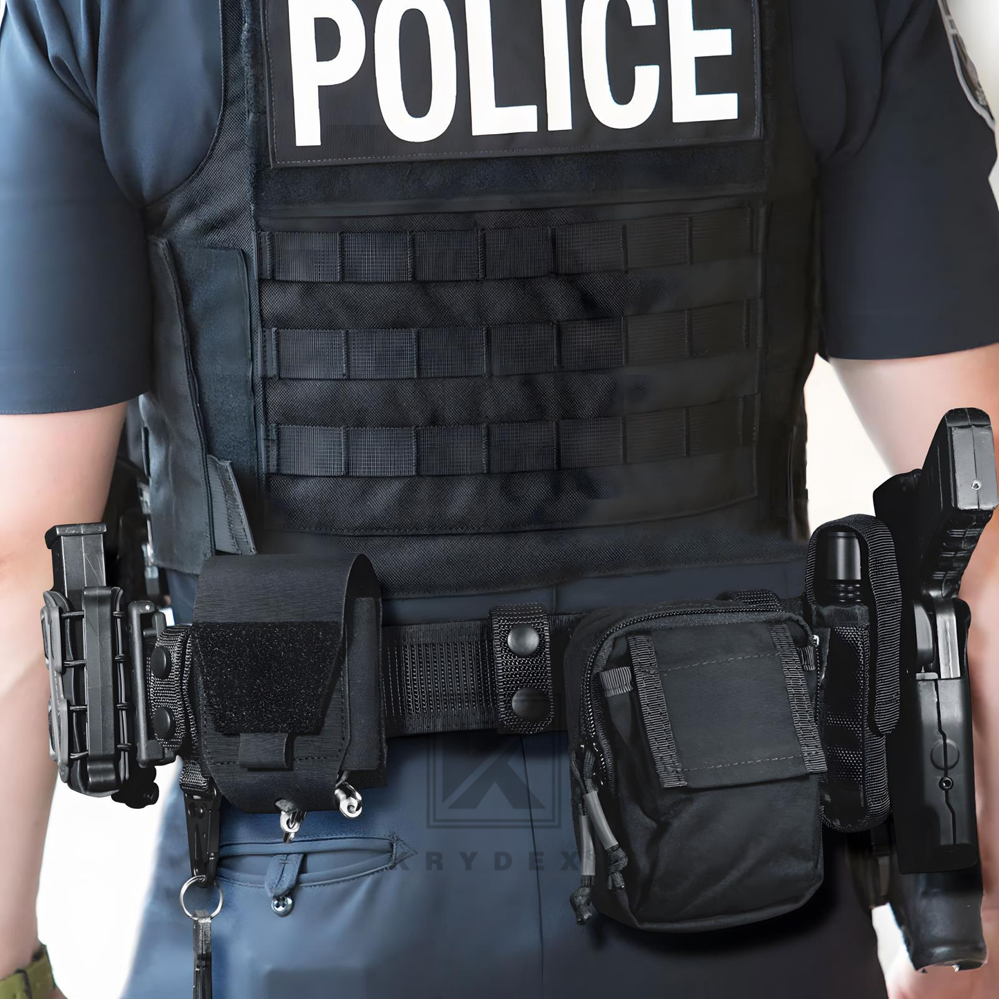 Krydex Police Duty Belt 2" Law Enforcement Officer Nylon Outer 1.5" Inner Belt + 6 Keepers