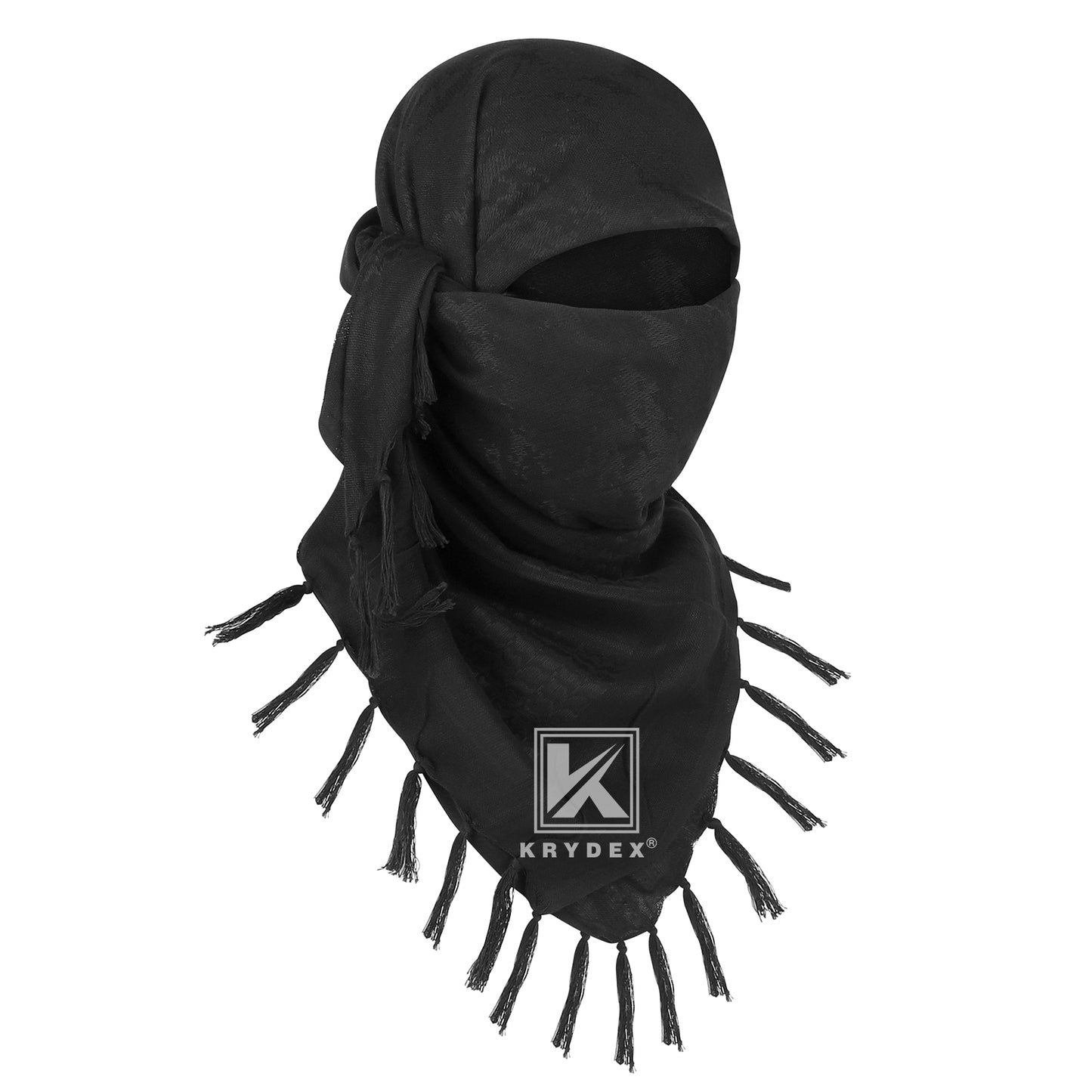 Krydex Tactical Scarf Headwrap Facecover Cotton Shemagh Breathable Balaclava Face Mask Neck Gaiter 43” x 43”