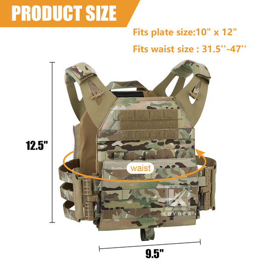 Krydex Tactical JPC 2.0 Plate Carrier Quick Release Tube Cummerbund Assaulter Armor Vest