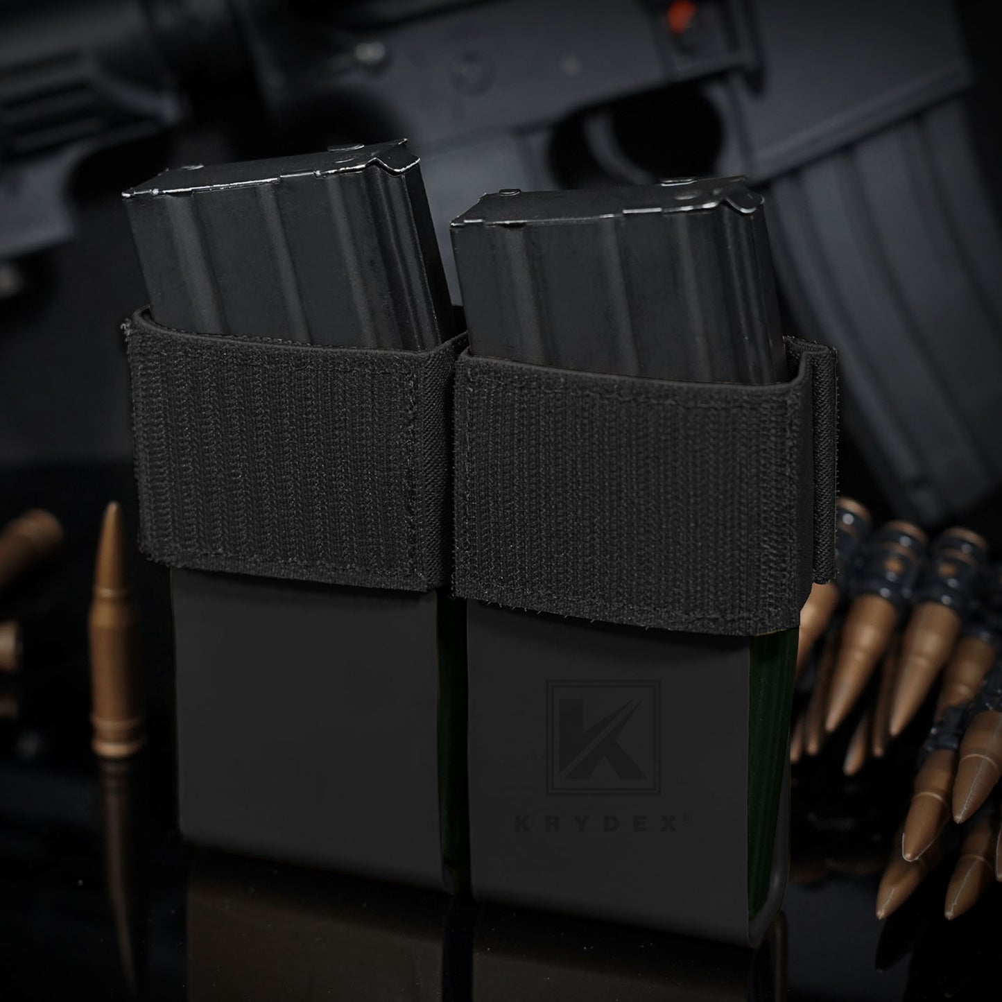 Krydex Tactical 556 Double Mag Insert Magazine Pouch D3CR Chest Rig MK3 Tactical Vest Placard Kangaroo