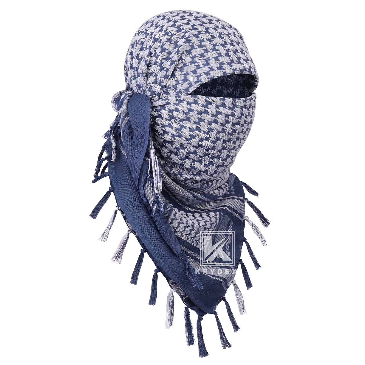 Krydex Tactical Scarf Headwrap Facecover Cotton Shemagh Breathable Balaclava Face Mask Neck Gaiter 43” x 43”