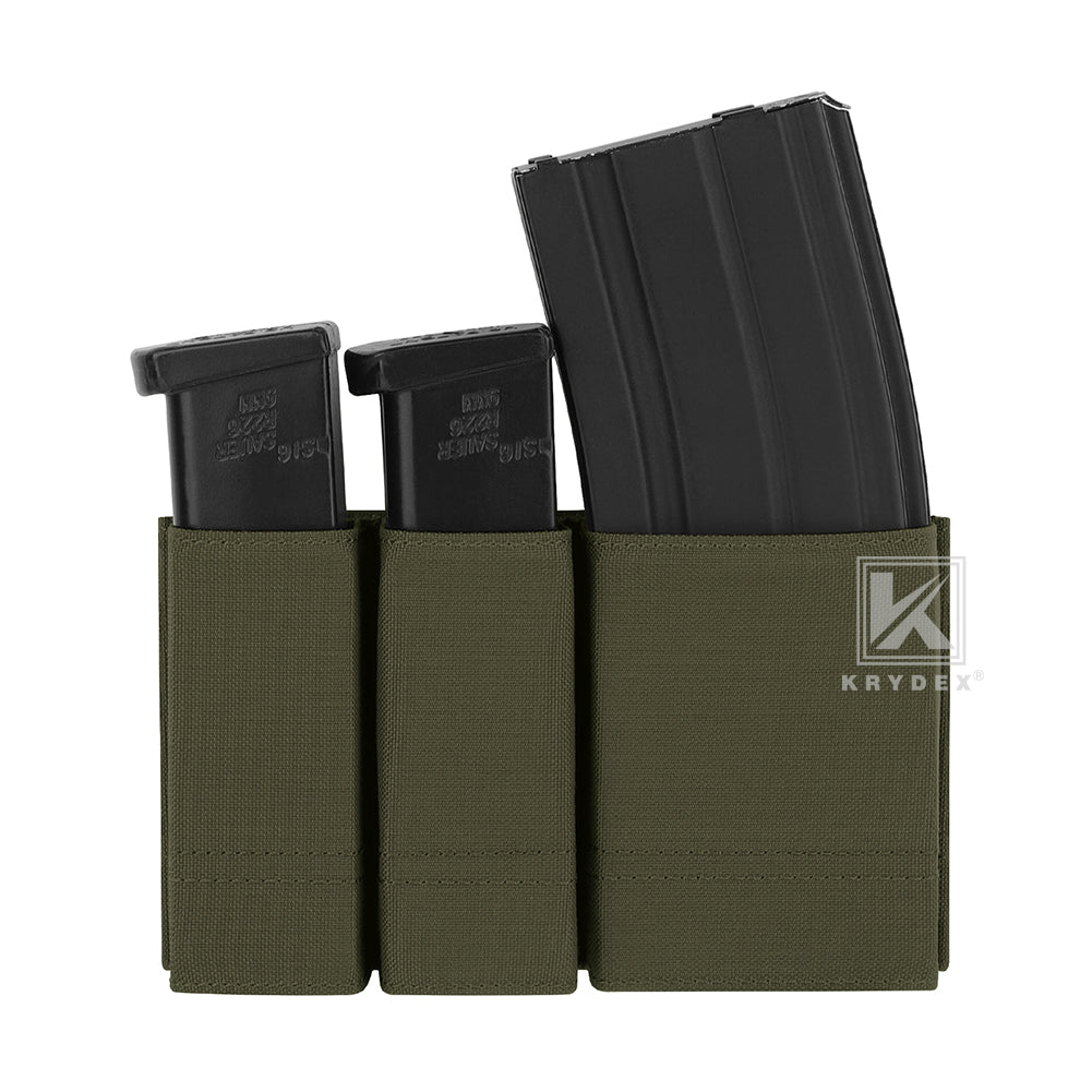 Krydex Tactical Double 9mm & 5.56 Magazine Pouch Mag Holder Duty Belt & Molle Compatible