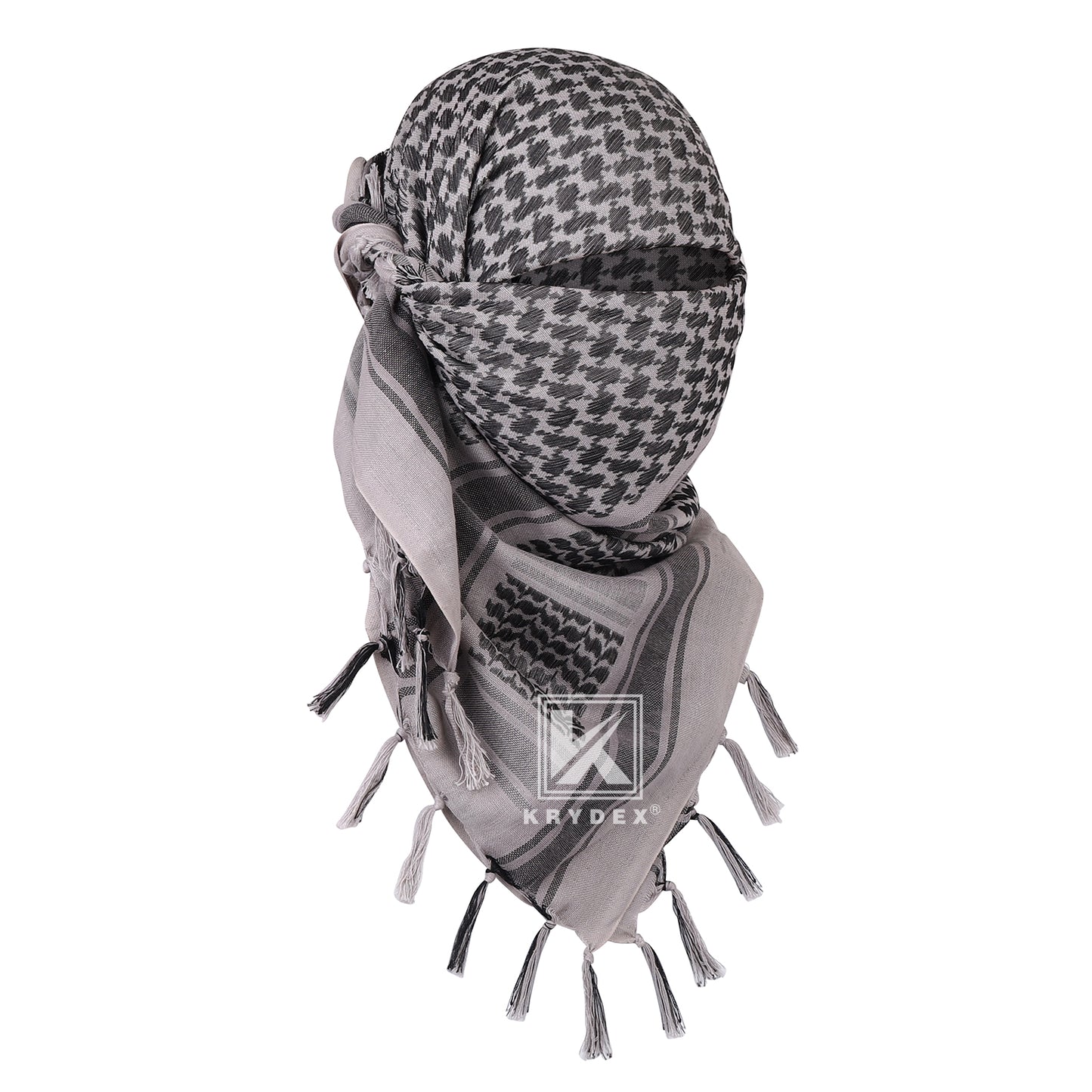 Krydex Tactical Scarf Headwrap Facecover Cotton Shemagh Breathable Balaclava Face Mask Neck Gaiter 43” x 43”