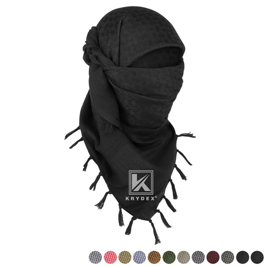 Krydex Tactical Scarf Headwrap Facecover Cotton Shemagh Breathable Balaclava Face Mask Neck Gaiter 43” x 43”