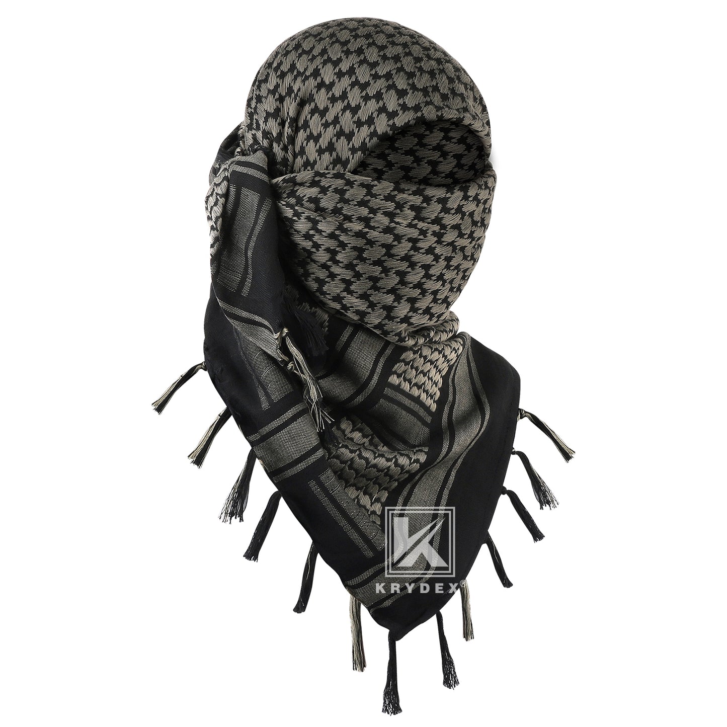 Krydex Tactical Scarf Headwrap Facecover Cotton Shemagh Breathable Balaclava Face Mask Neck Gaiter 43” x 43”