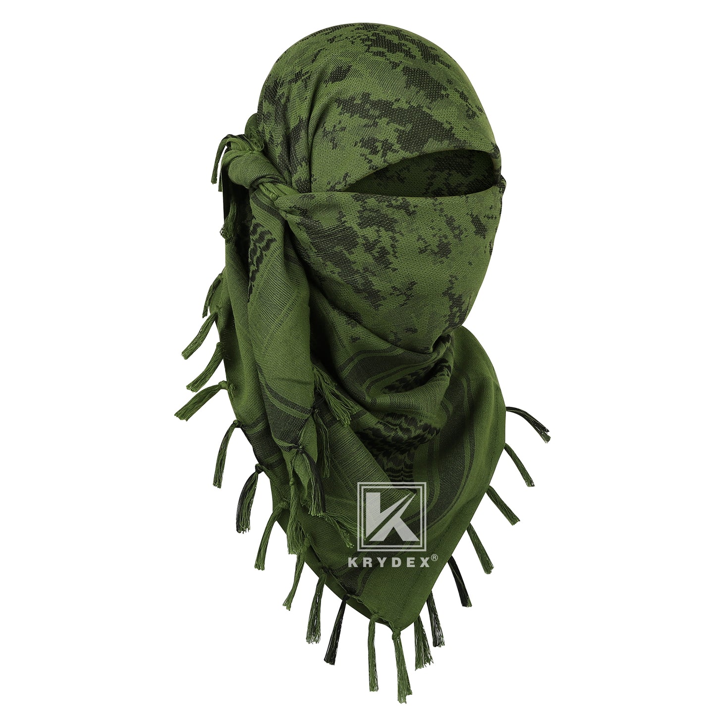 Krydex Tactical Scarf Headwrap Facecover Cotton Shemagh Breathable Balaclava Face Mask Neck Gaiter 43” x 43”