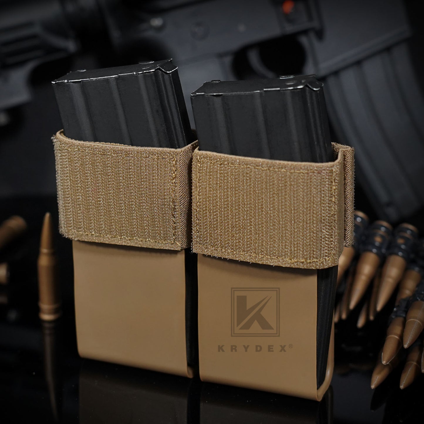 Krydex Tactical 556 Double Mag Insert Magazine Pouch D3CR Chest Rig MK3 Tactical Vest Placard Kangaroo